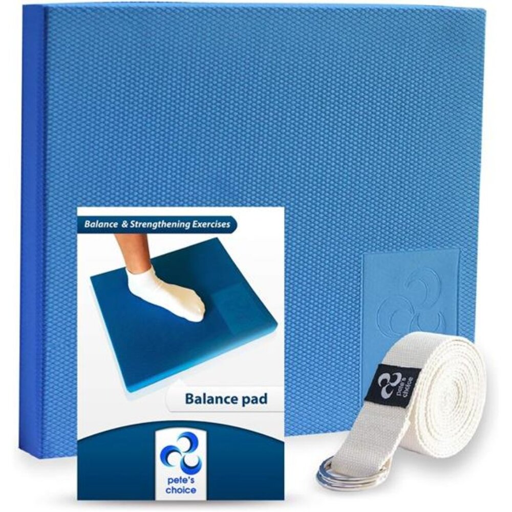 pete's choice XL or L Foam Balance Pad - Free Stretching Strap & Booklet |